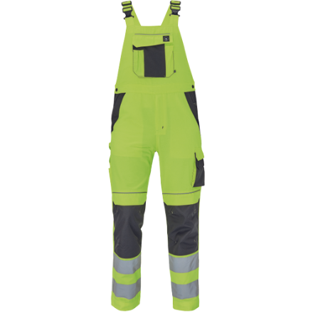Obrázek Cerva MAX VIVO HI-VIS Pracovní kalhoty s laclem žluté