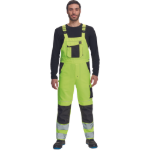 Obrázek z Cerva MAX VIVO HI-VIS Pracovní kalhoty s laclem žluté 