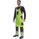 Obrázek z Cerva MAX VIVO HI-VIS Pracovní kalhoty s laclem žluté 