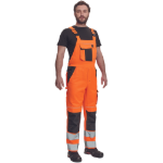 Obrázek z Cerva MAX VIVO HI-VIS Pracovní kalhoty s laclem oranžové 