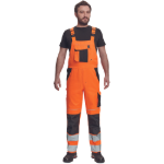 Obrázek z Cerva MAX VIVO HI-VIS Pracovní kalhoty s laclem oranžové 