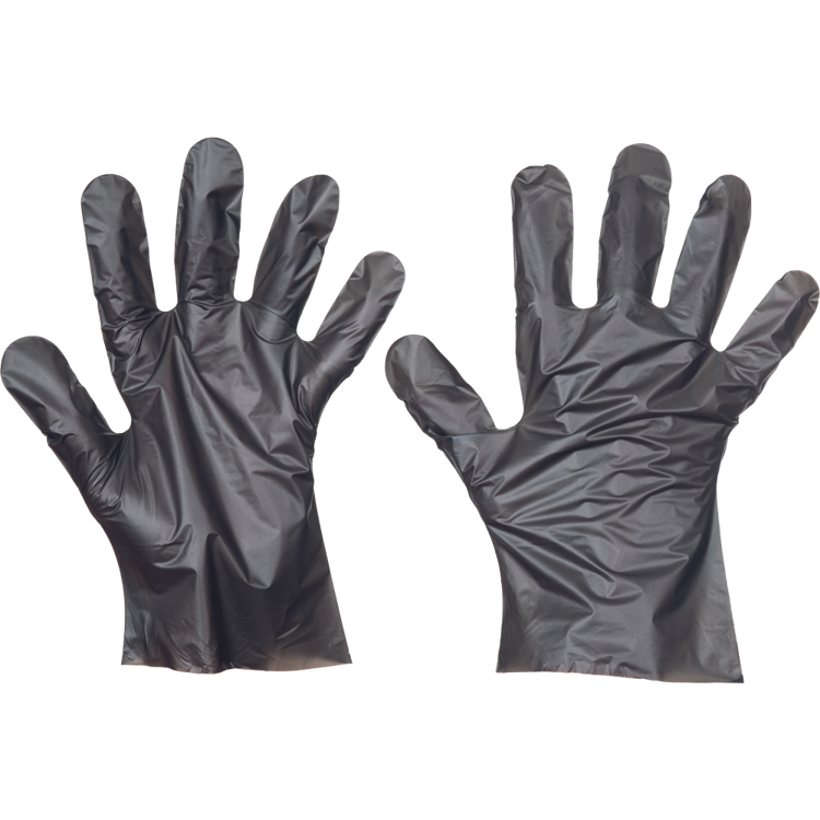 Obrázek z Cerva CHICK TPE Pracovní jednorázové rukavice černé 