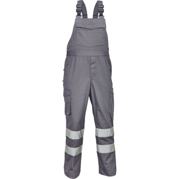 Obrázek z Cerva BADAJOZ RFLX Pracovní kalhoty s laclem šedé 