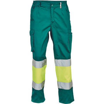 Obrázek Cerva BILBAO HV Pracovní kalhoty zelené / žluté