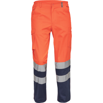 Obrázek Cerva BURGOS HV Pracovní kalhoty do pasu oranžové / navy