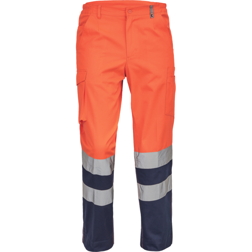 Obrázek z Cerva BURGOS HV Pracovní kalhoty do pasu oranžové / navy 