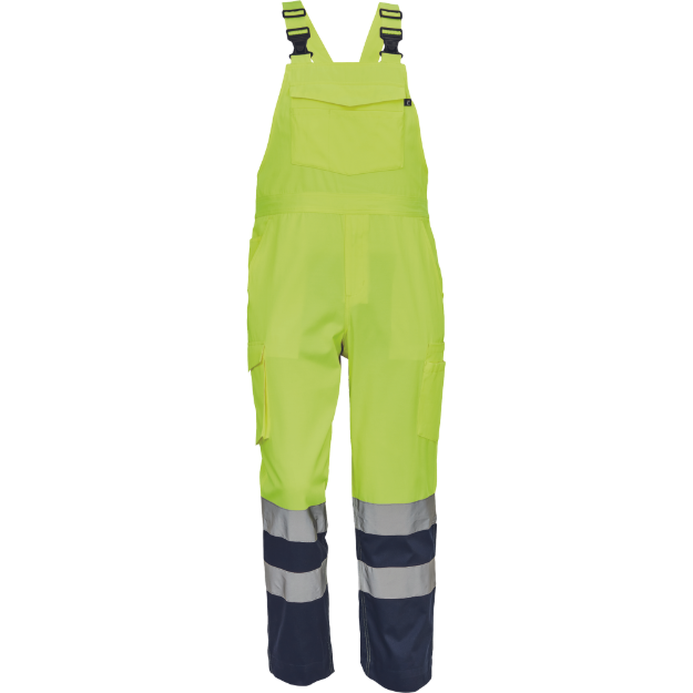 Obrázek z Cerva LORCA HV Pracovní kalhoty s laclem žluté / navy 