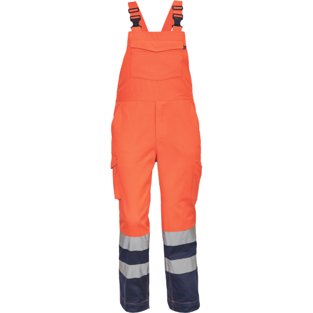 Obrázek z Cerva LORCA HV Pracovní kalhoty s laclem oranžové / navy 
