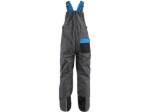 Obrázek z CXS PHOENIX CASPER Dětské pracovní kalhoty s laclem šedé s černými a modrými doplňky 