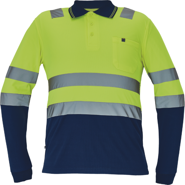 Obrázek z Cerva LEON HV Pánská polokošile žlutá / navy 