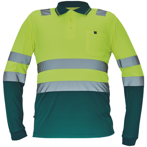 Obrázek z Cerva LEON HV Pánská polokošile žlutá / zelená 
