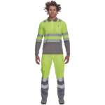 Obrázek z Cerva LEON HV Pánská polokošile žlutá / šedá 