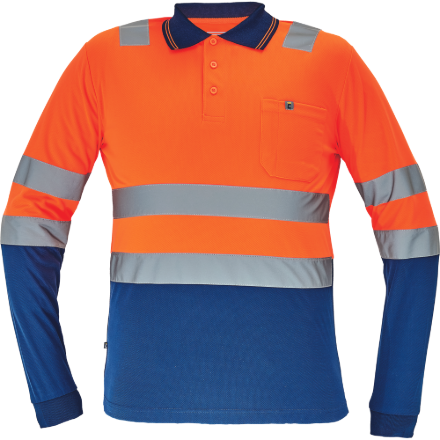 Obrázek Cerva LEON HV Pánská polokošile oranžová / navy