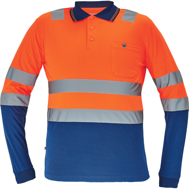 Obrázek z Cerva LEON HV Pánská polokošile oranžová / navy 
