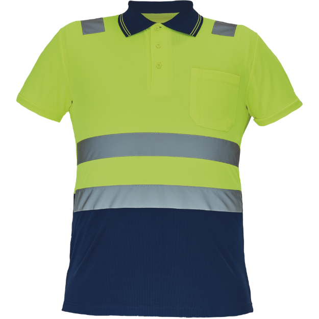 Obrázek z Cerva CADIZ HV Pánská polokošile žlutá / navy 