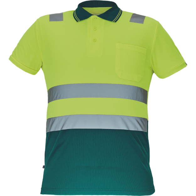 Obrázek z Cerva CADIZ HV Pánská polokošile žlutá / zelená 
