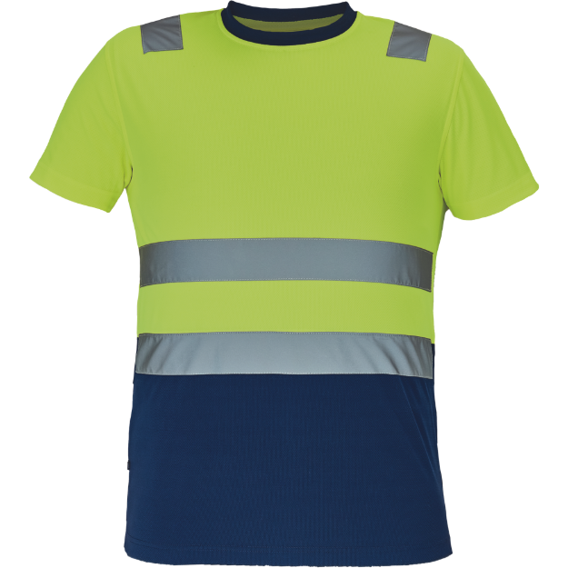 Obrázek z Cerva MONZON HV Pánské tričko žluté / navy 