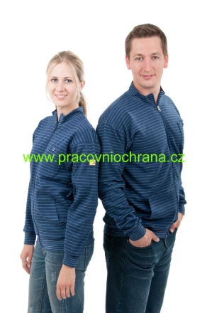 Obrázek Cleantex ESD mikina na zip s dlouhým rukávem navy