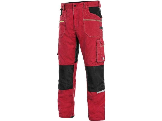 Obrázek z CXS STRETCH Pracovní kalhoty červeno - černé 