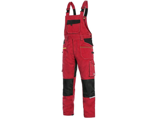 Obrázek z CXS STRETCH Pracovní kalhoty s laclem červeno-černé 