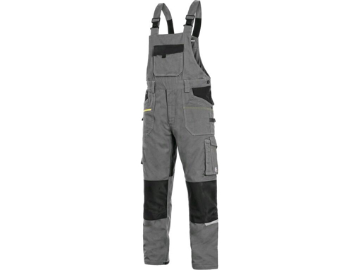 Obrázek z CXS STRETCH Montérkové kalhoty s laclem šedé zkrácené 