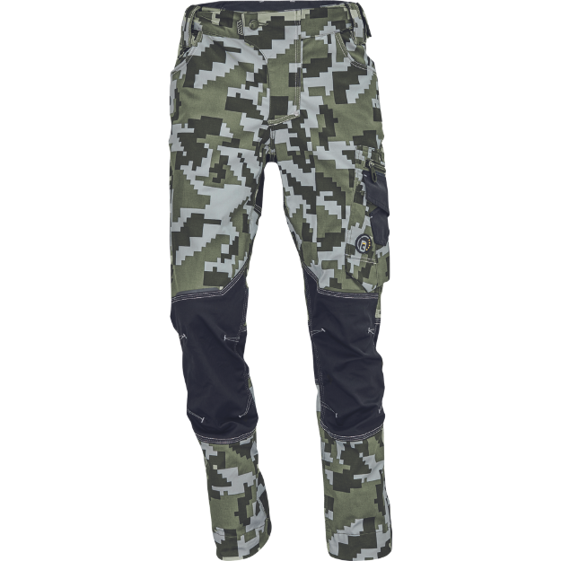 Obrázek z Cerva NEURUM CAMOUFLAGE Pracovní kalhoty do pasu olivová 