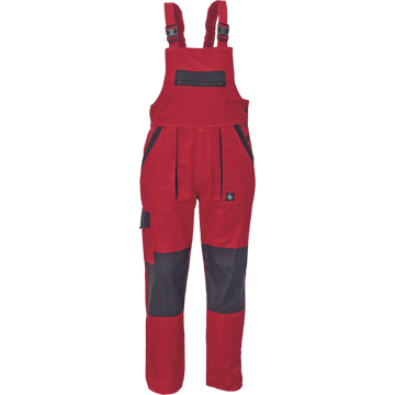 Obrázek Cerva MAX NEO Pracovní kalhoty s laclem červeno / černé