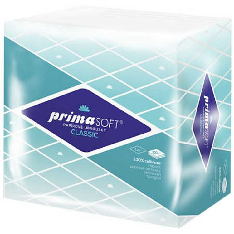 Obrázek z Papírové ubrousky primaSOFT classic bílé 1-vrstvé 