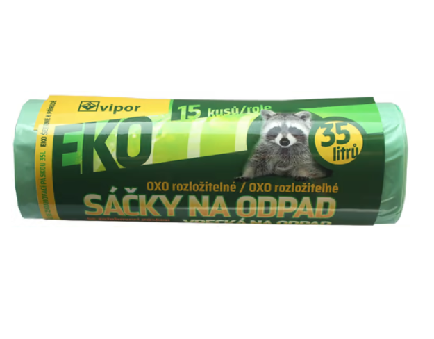 Obrázek z Vipor EKO mýval 35 L Pytle na odpad 15ks/role 