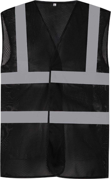 Obrázek z YOKO Hi-Vis síťovaná bezpečnostní vesta černá 