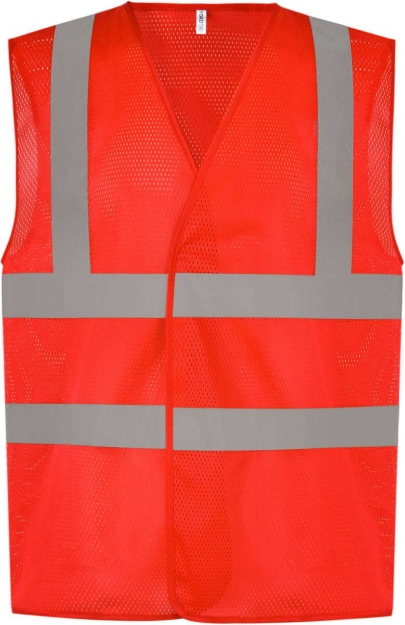 Obrázek z YOKO Hi-Vis síťovaná bezpečnostní vesta červená 