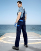Obrázek z ARDON®COOL TREND Pracovní kalhoty s laclem tmavě modré zkrácené 