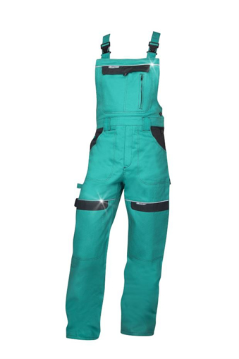 Obrázek z ARDON®COOL TREND Pracovní kalhoty s laclem zelené zkrácené 