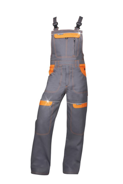 Obrázek ARDON®COOL TREND Pracovní kalhoty s laclem šedo-oranžové zkrácené