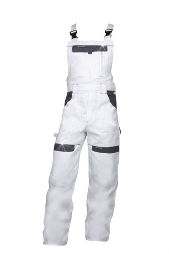 Obrázek z ARDON®COOL TREND Pracovní kalhoty s laclem bílo-šedé prodloužené 