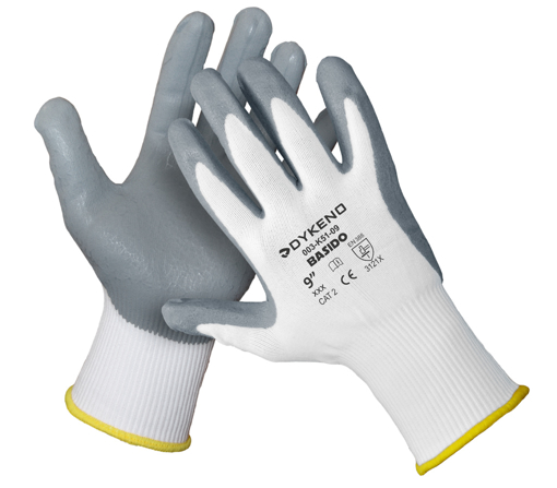 Obrázek z DYKENO Basido nylonové rukavice máčené pěnovým nitrilem proti oleji 