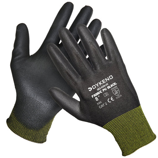 Obrázek z DYKENO Fabric PU black jemné vrstvené montážní rukavice 