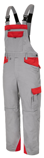 Obrázek z DYKENO Primo pracovní kalhoty s laclem šedo-červené 