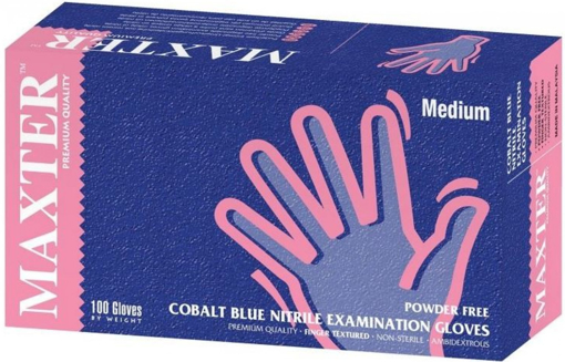Obrázek z MAXTER Jednorázové nitrilové rukavice modré 