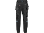 Obrázek z CXS LEONIS Pracovní kalhoty černé s modro/červenými doplňky 
