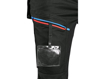 Obrázek z CXS LEONIS Pracovní kalhoty černé s modro/červenými doplňky 