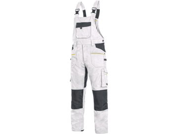 Obrázek CXS STRETCH Montérkové kalhoty s laclem bílo-šedé
