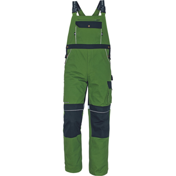 Obrázek Australian Line STANMORE Pracovní kalhoty s laclem zelená/černá
