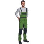 Obrázek z Australian Line STANMORE Pracovní kalhoty s laclem zelená/černá 