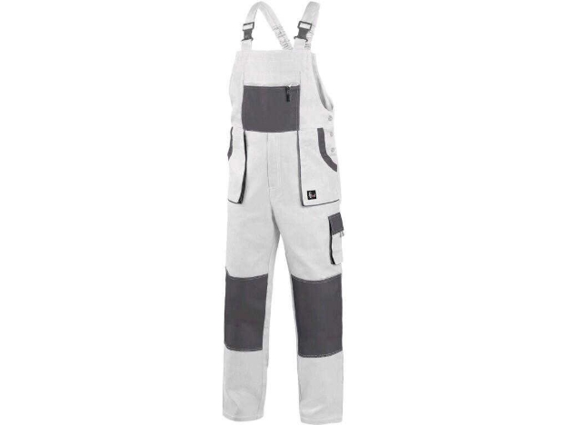 Obrázek z CXS LUXY ROBIN Pracovní kalhoty s laclem bílo / šedá 