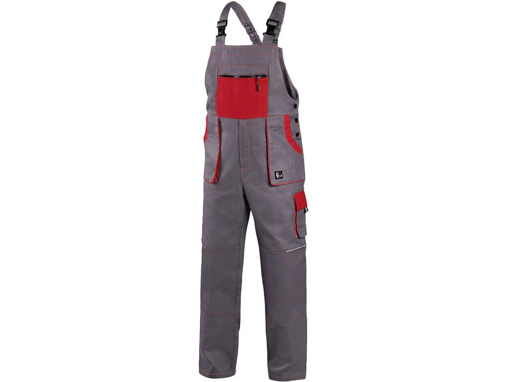 Obrázek z CXS LUXY ROBIN Pracovní kalhoty s laclem šedo / červená 