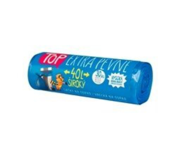 Obrázek z Pytel do koše silné extra pevné 40L modré 30ks/role 