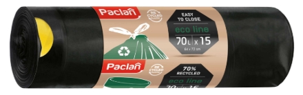 Obrázek PACLAN ECO LINE 70 L Pytle do Koše 15ks/role