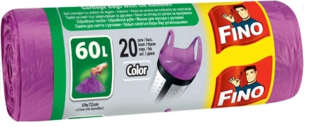 Obrázek Fino pytle do koše fialové 60L/ 20ks