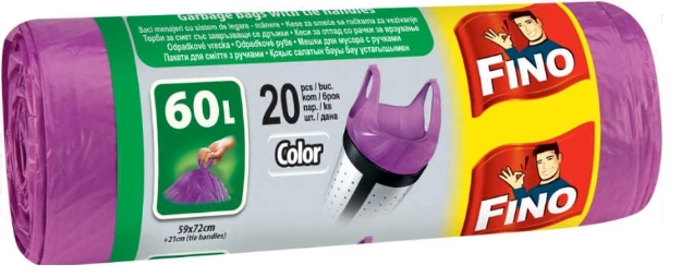 Obrázek z Fino pytle do koše fialové 60L/ 20ks 